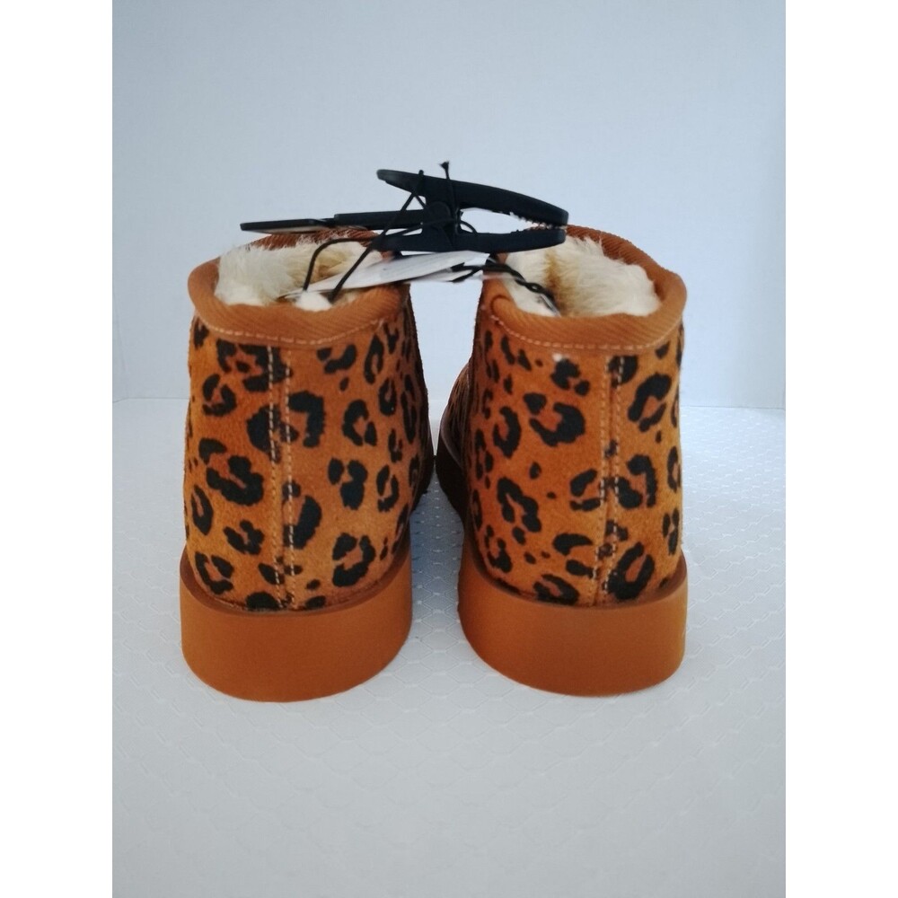 NWT Time and Tru Women's Genuine Suede Leopard Print Ankle Boot Slippers Size 7 - Picture 5 of 13